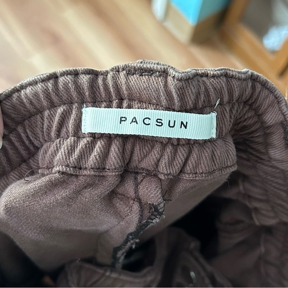 PacSun Brown Elastic Waist Cargo Jeans 100% Cotton - Picture 7 of 13